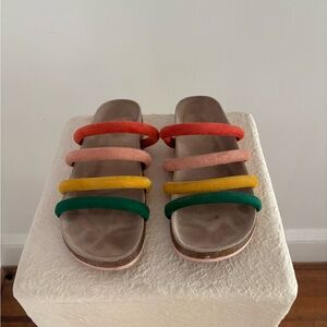 Charlotte Stone Suede Striped Sandals